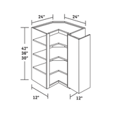 Wall 24" - Almond White 24  Inch Wall Easy Reach Corner Cabinet - ZCBuildingSupply